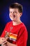 Teenage Boy With Trumpet Portrait