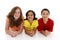 Teenage Children On White Background