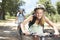 Teenage Couple Cycling Through Countryside