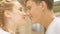 Teenage couple nuzzling, first love, pure relations in adolescence, closeup