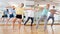 Teenage dancers practicing new dance in studio