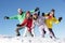 Teenage Family On Ski Holiday In Mountains