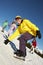 Teenage Family On Ski Holiday In Mountains