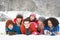 Teenage Friends Having Fun In Snowy Landscape