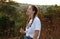 A teenage girl in a field