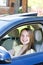 Teenage girl learning to drive