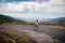 Teenage girl with longboard