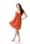 Teenage Girl in Orange Dress