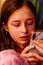Teenage girl with phone crying. girl teenager phone young teen worried crying