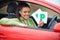 Teenage Girl Recently Passed Driving Test Holding P Plates