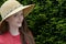 Teenage girl with straw hat