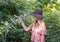 Teenage girl in summer woods