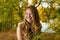 Teenage Girl Surrounded By Yellow Palo Verde Flowers