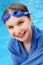 Teenage girl at swimming pool