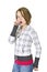 Teenage girl talking on phone