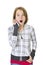 Teenage girl talking on phone