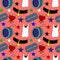 Teenage girl things. Seamless pattern, background