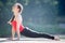 Teenage girl in Upward facing dog pose