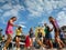 Teenage girls dancing traditional Balkan Dance in Serbia.