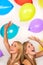 Teenage Girls Female Young Women Celebrating and Party Balloons