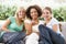 Teenage Girls Sitting On Couch