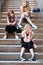 Teenage girls on a steps