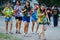 Teenage plays water with his friends during Songkran