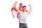 Teenage sports fan holding an English flag