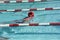 Teenage swimmer swims in a swim meet in Calvert, Maryland
