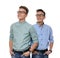 Teenage twin brothers with glasses