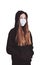 Teenage youth wearing a mask concept virus protection