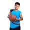 Teenager boy with basket ball