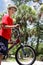 Teenager boy with bicycles