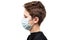 Teenager boy wearing respiratory protective medical mask side view