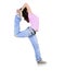 Teenager dance breakdance in action