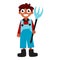 Teenager in Farmer costume with pitchfork for Halloween vector illustration