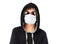 Teenager in Flu Mask