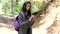 Teenager girl tourist using smartphone