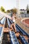 Teenager girl working out at the staduim running up the stairs