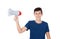 Teenager guy with a megaphone