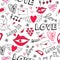 TEENAGER HAND DRAW LOVE. CRAZY SEAMLESS VECTOR PATTERN. VALENTINES DAY BACKGROUND