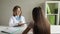 Teenager healthcare,patient at a doctor`s appointment in a medical office receives a consultation, passes tests, prescribes pills
