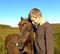 Teenager with Icelandic horse