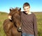 Teenager with Icelandic horse