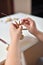 Teenager learning to sculpt figures from plasticine