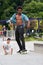 Teenager Practices Skateboarding At Skateboard Park