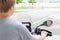 Teenager riding a motorcycle at street junction