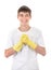 Teenager in Rubber Gloves