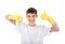 Teenager in Rubber Gloves
