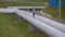 Teenager runs through the pipes of the heating main.